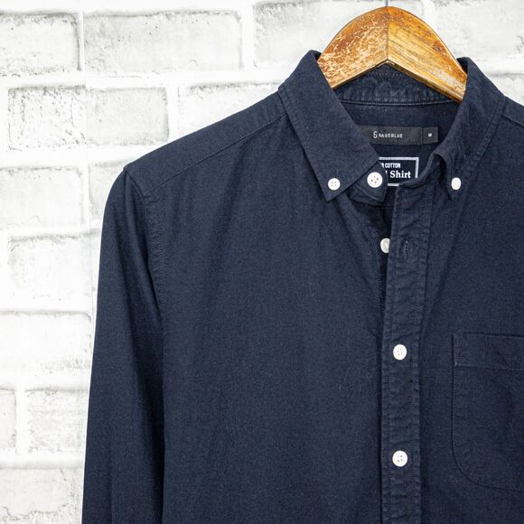RAGEBLUE Japan Button Down Oxford Shirt Navy Blue Men's M - Picture 5 of 7